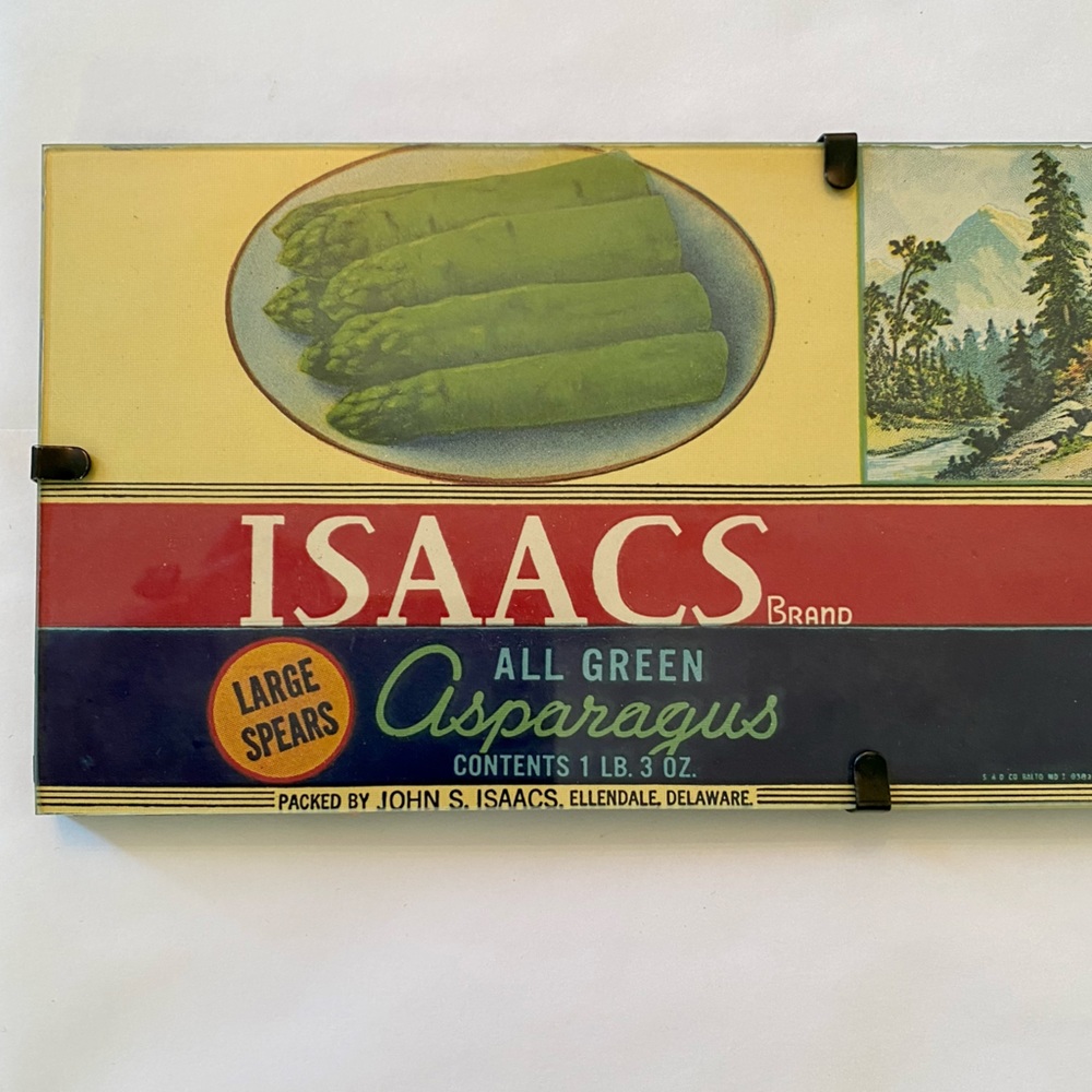 ISAACS Asparagus - Vintage Vegetable Label Plaque 💚 - Picture 3 of 5